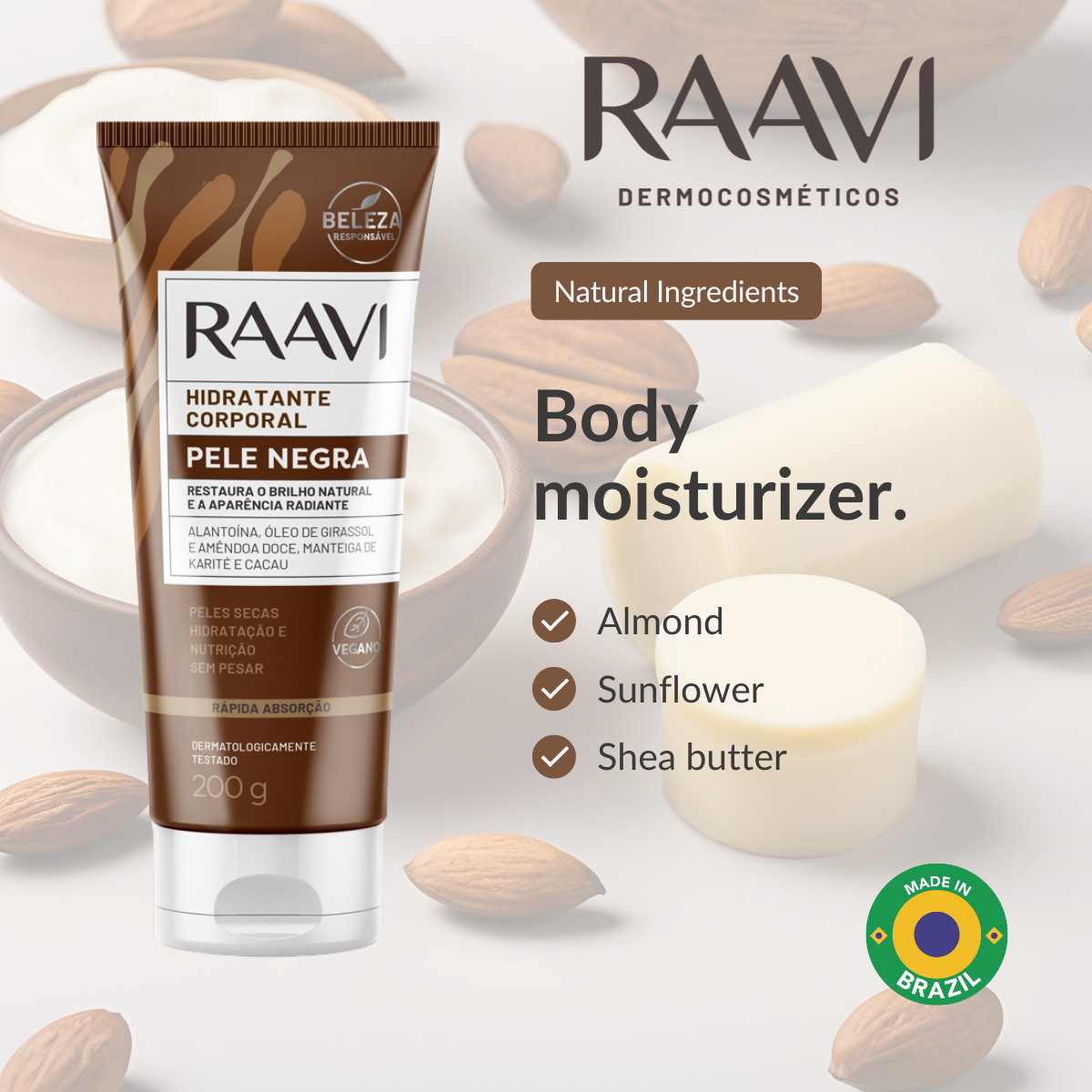 RAAVI Body Moisturizer for Black Skin - 200g
