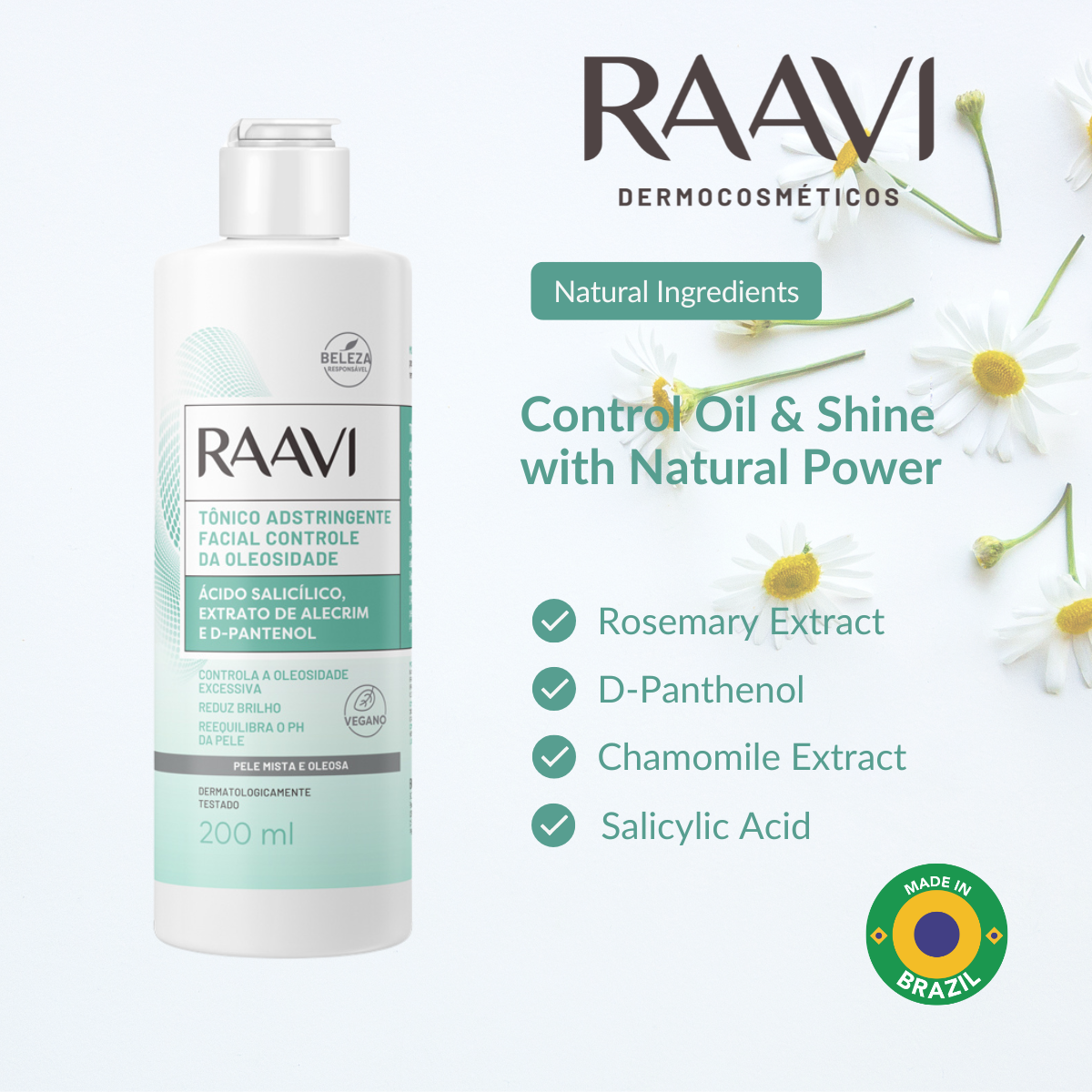 RAAVI Facial Astringent Tonic Oil Control - 200ml