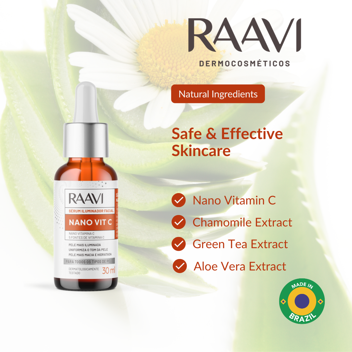 RAAVI Nano Vit C Facial Illuminating Serum - 30ml