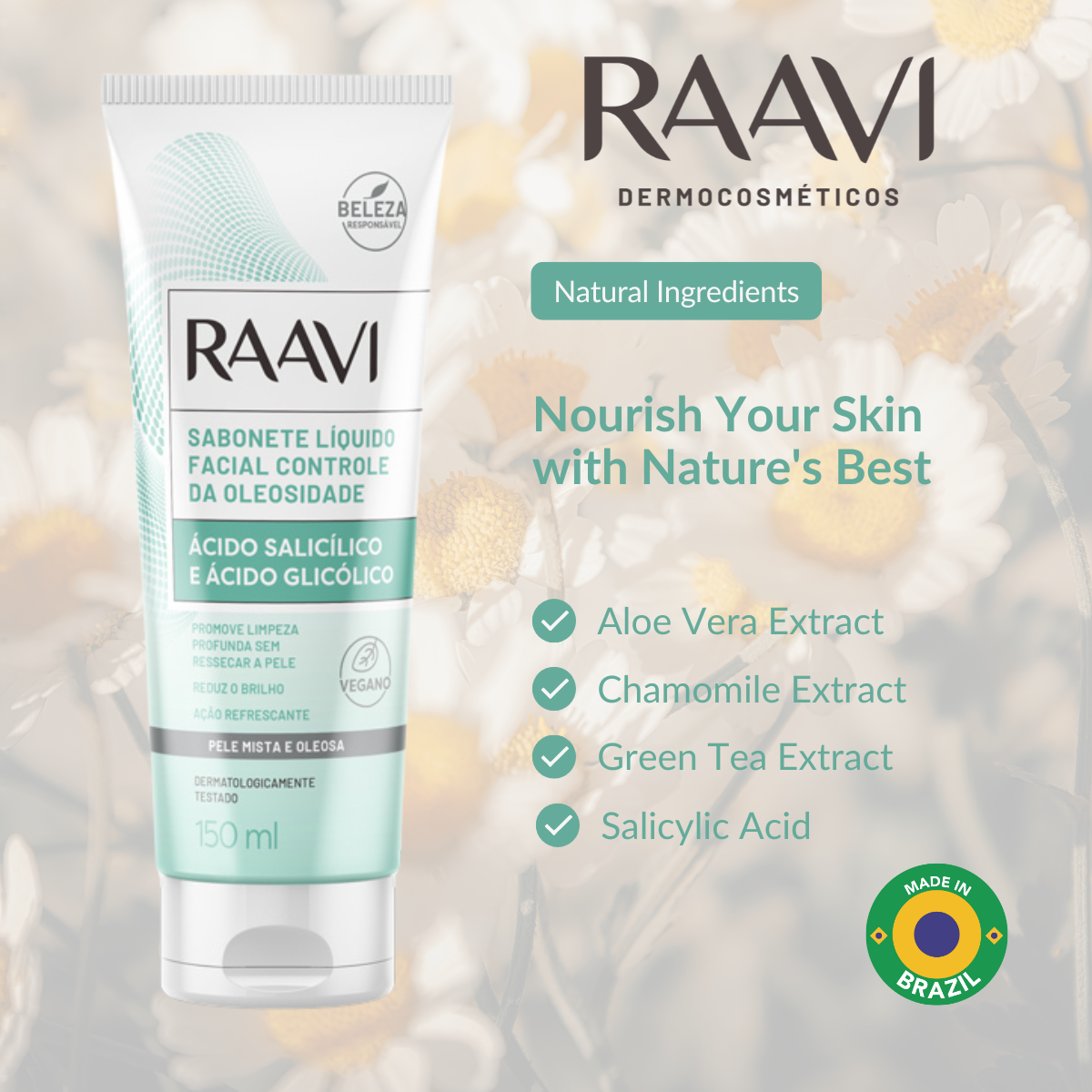 RAAVI Oil Control Facial Liquid Soap - 150ml
