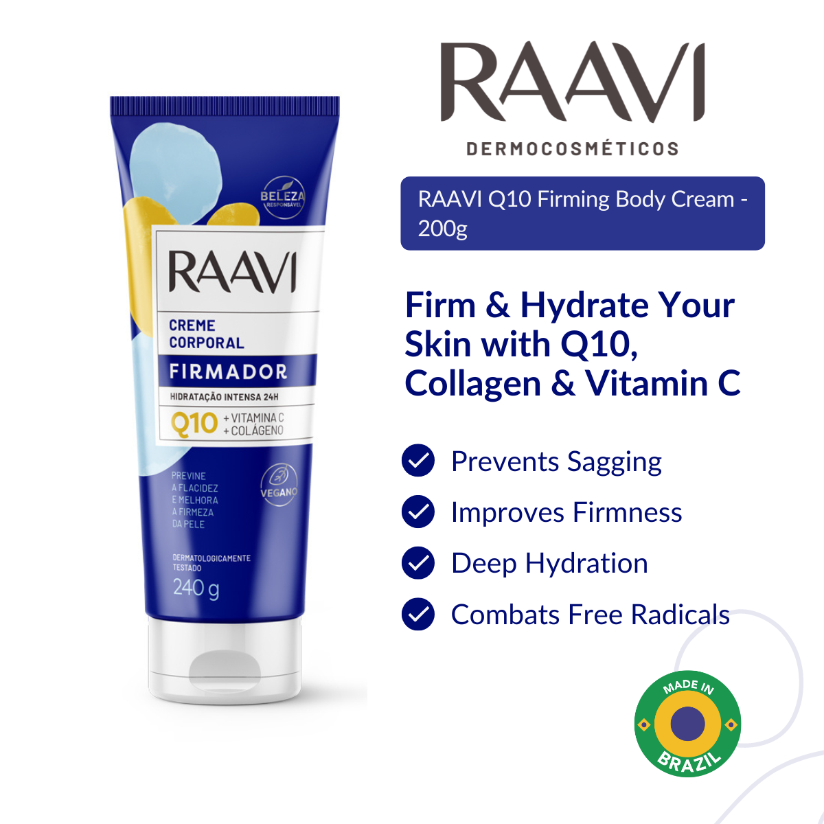 RAAVI Q10 Firming Body Cream - 200g
