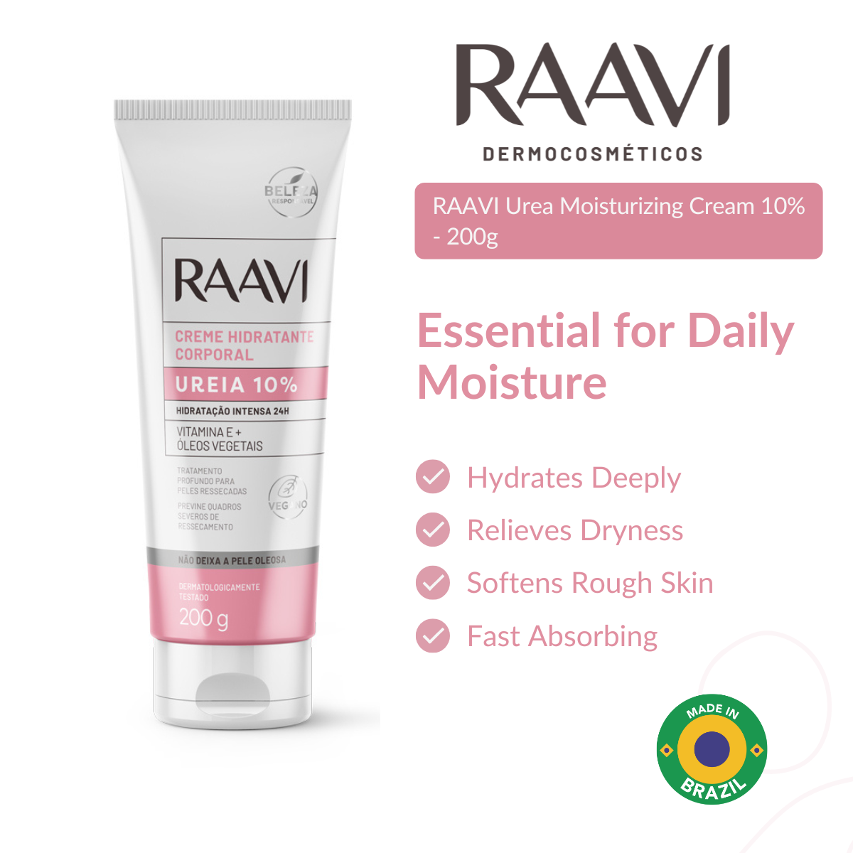 RAAVI Urea Moisturizing Cream 10% - 200g